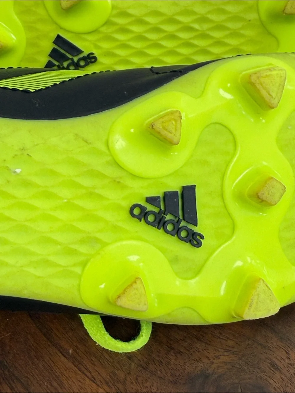 Adidas Soccer Cleats Youth Size 5.5 Black Neon Yellow FG‎ Cleats Fits Womens 7